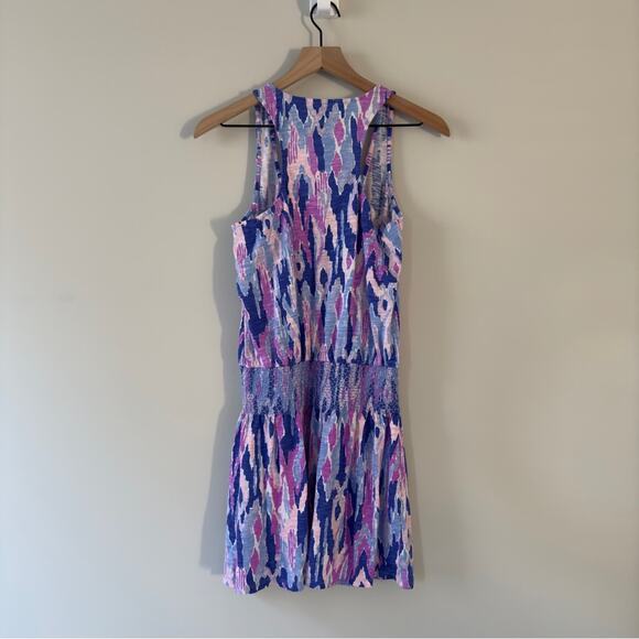 Lilly Pulitzer Tideline Dress Mini smocked waist a-line cotton blend Racerback - Picture 3 of 11